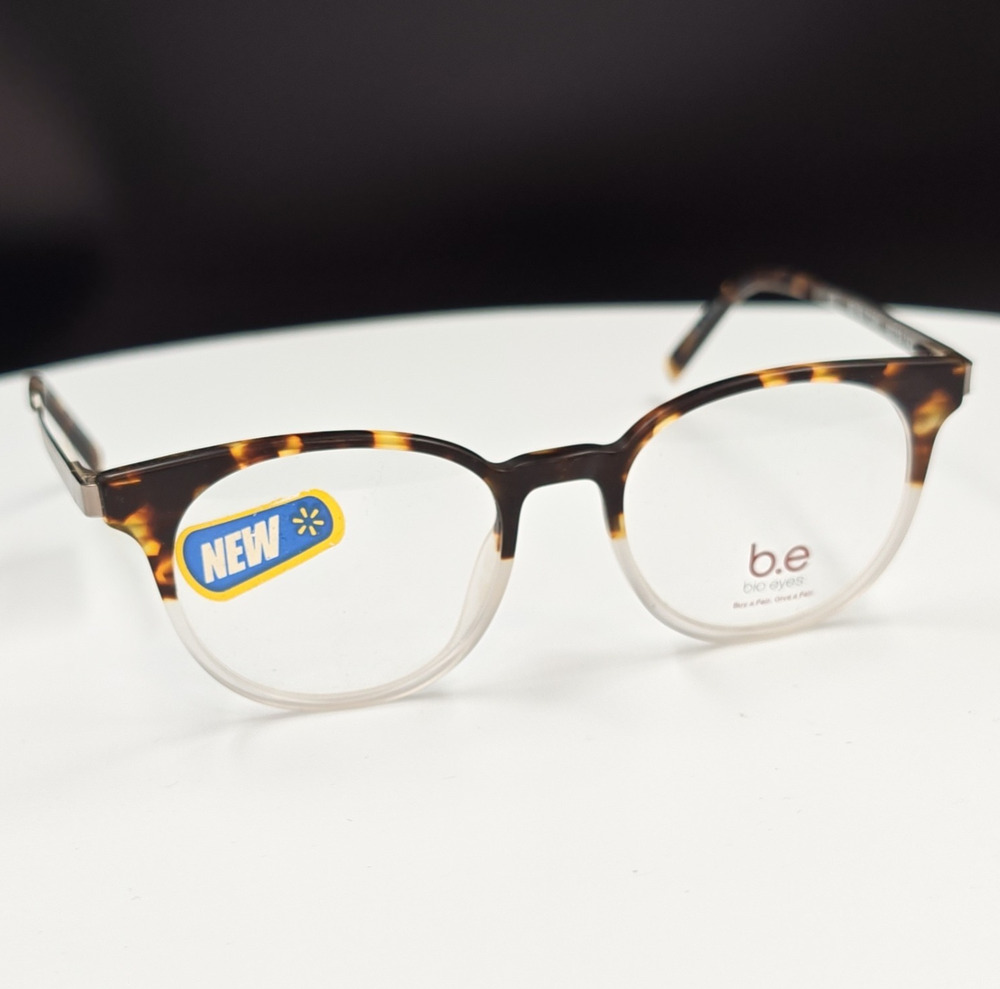 b.e bio eyes BE185 Brown Tortoise Shell Full Rim Plastic/Metal Frames 50-17-145